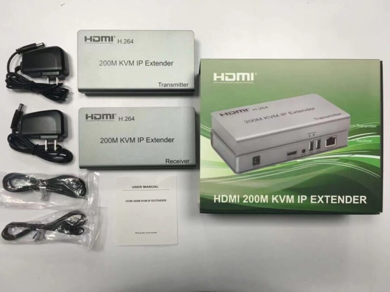 200M HDMI KVM USB Extender IP/TCP CAT5e/6 Ethernet Transmitter by Network Switch